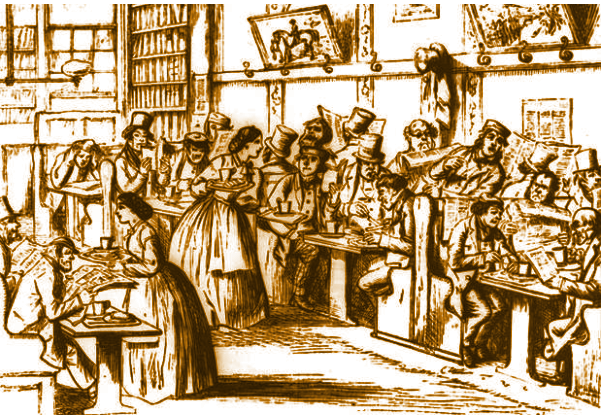 Coffee house in 17th century in England 